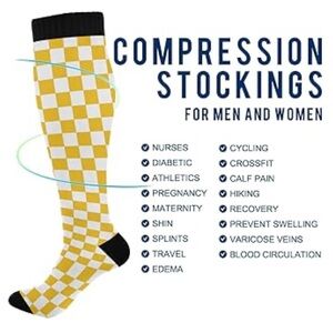 Plus Size Compression Socks Wide Calf Women MenSport Compression Stocking NWOT